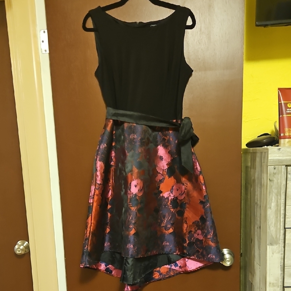 Elegant Black and Floral Dress